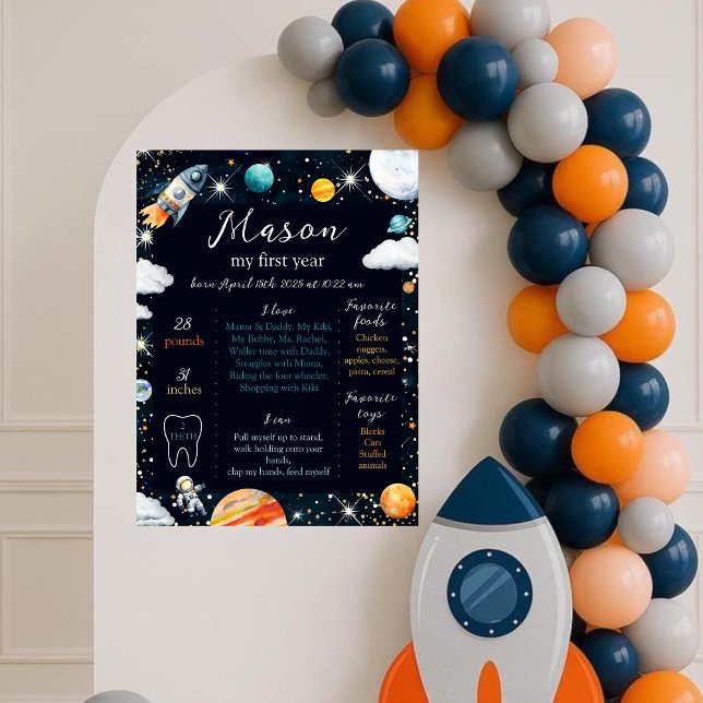 Poster Espaço Sideral Meu Primeiro Ano Marco (Criador carregado)