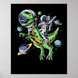 Poster Espaço T-Rex Astro do Dinossauro Astrado do Astron