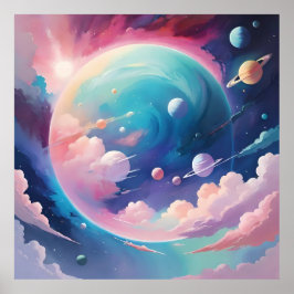 Poster Espaço temático abstrato art