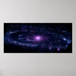 Pôster Espaço Ultravioleta Roxo Andromeda Galáxia