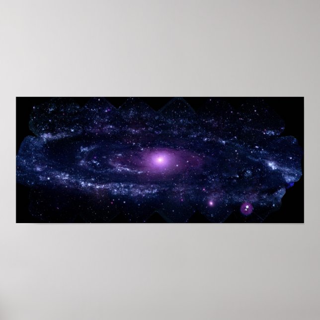 Pôster Espaço Ultravioleta Roxo Andromeda Galáxia (Frente)