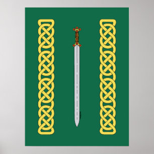 Pôster Espada celta e Knotwork
