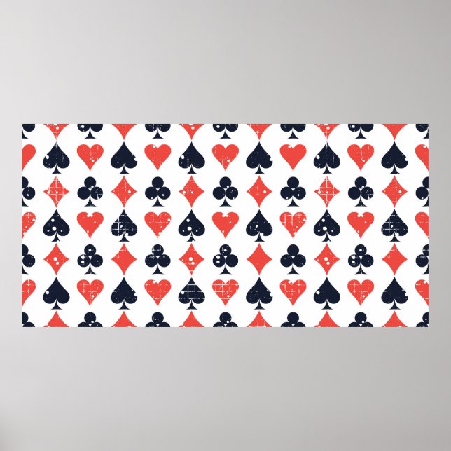 Poster Espada, diamante, coração, padrão do clube (Frente)