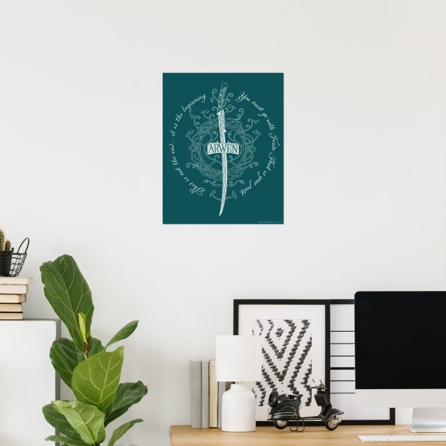 Poster Espada Élfica ARWEN™ Citação (Escritório em casa)