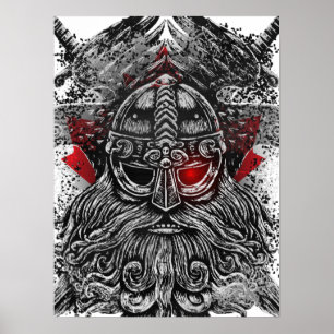 Poster espadas de corvos de Odin Mitologia Viking bandeir