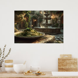 Poster Espaguete com brócolis Rabo