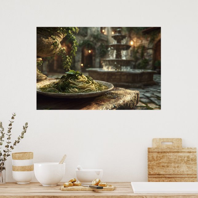 Poster Espaguete com brócolis Rabo (Cozinha)