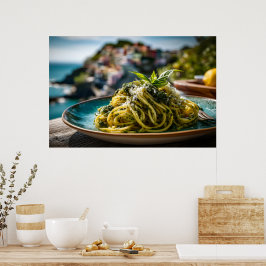 Poster Espaguete com Lemon Basil Pesto - Terra Costeira