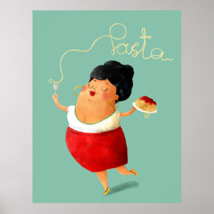 Pôster Espaguetes italianos Donna