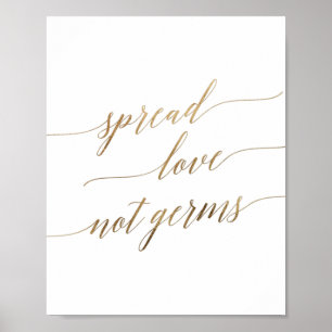 Poster Espalhamento de Caligrafia Dourada Elegante Amor N
