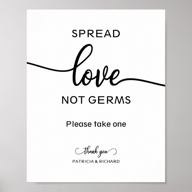 Poster Espalhe Amor Não Germes Sinal de Favor de Desinfet (Frente)