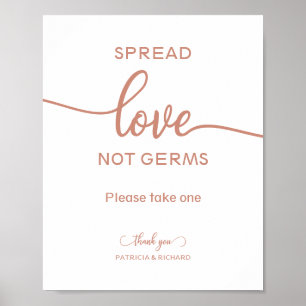 Poster Espalhe Amor Não Germes Sinal de Favor de Desinfet