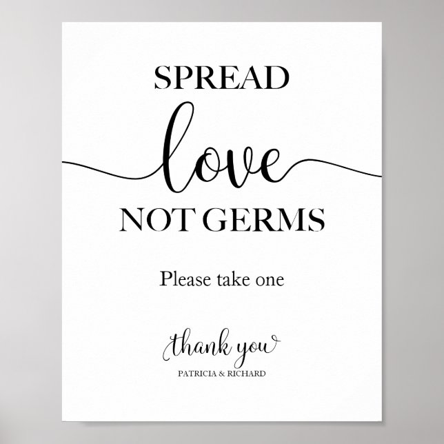 Poster Espalhe Amor Não Germes Sinal de Favor de Desinfet (Frente)