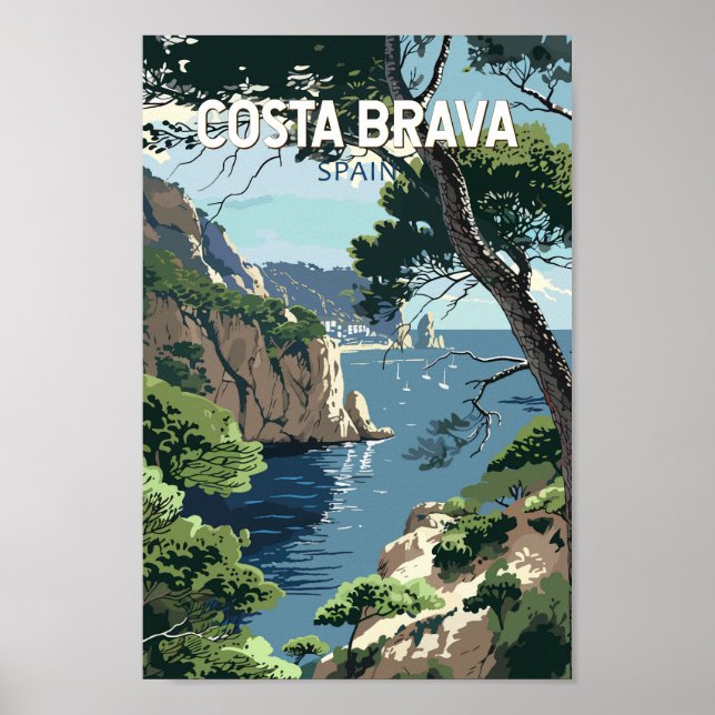 Poster Espanha Art da Viagem Costa Brava (Frente)