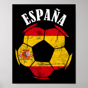 Poster Espanha Bandeira Espanha Jogador de Futebol Orgulh