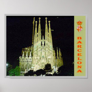 Poster Espanha - Barcelona - Basilica Sagrada Familia -