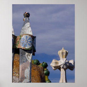 Pôster Espanha, Catalunha, Barcelona. Casa Batllo (1906)3