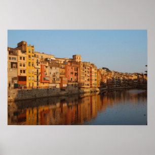 Pôster Espanha. Catalunha. Gerona. Casas no Onyar