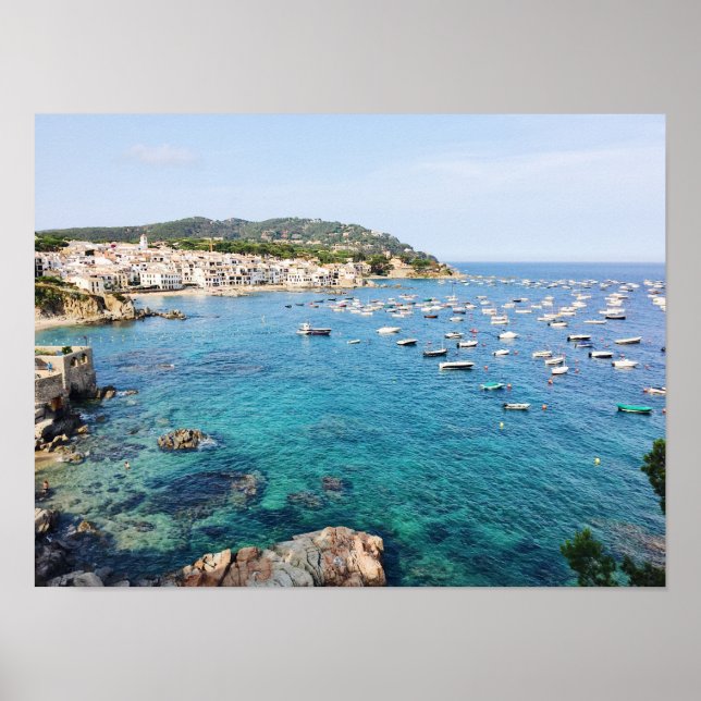 Poster Espanha Costa Brava - Foto Cênnica do Oceano Azul (Frente)