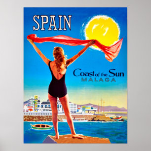 Poster Espanha, Costa do Sol Málaga
