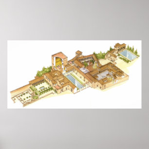 Pôster Espanha de Alhambra Granada. Palácios reais