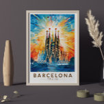 Poster Espanha de Barcelona La Sagrada Familia Viagem Art<br><div class="desc">Design de viagem de vetor de Barcelona. Barcelona, a capital cosmopolita da Catalunha da Espanha, é conhecida pela sua arte e arquitetura.</div>