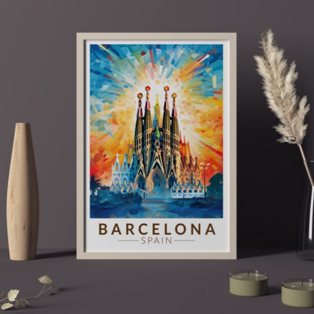 Poster Espanha de Barcelona La Sagrada Familia Viagem Art (Criador carregado)