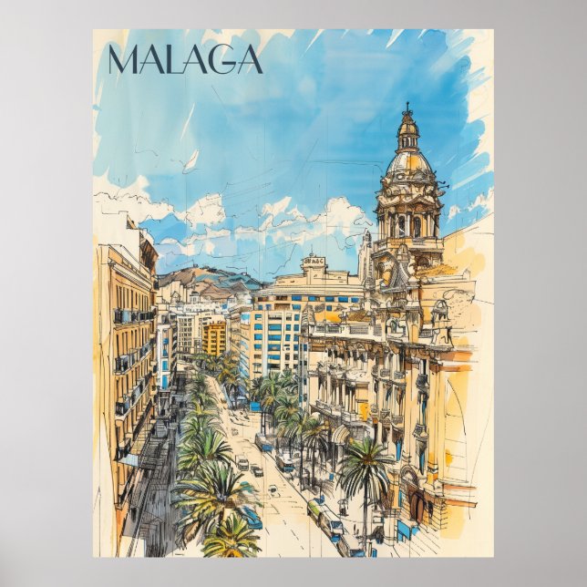 Poster Espanha de Málaga (Frente)