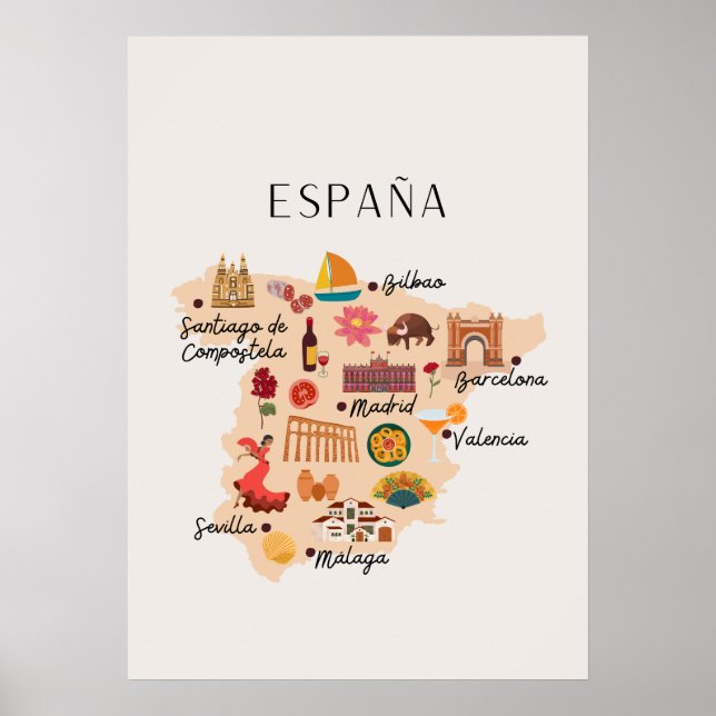 Poster Espanha de viagem de de de  (Frente)