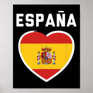 Poster Espanha E Espana - Futebol E Jersey De Bandeira De