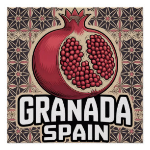 Pôster Espanha Granada Pomegranate Sticker