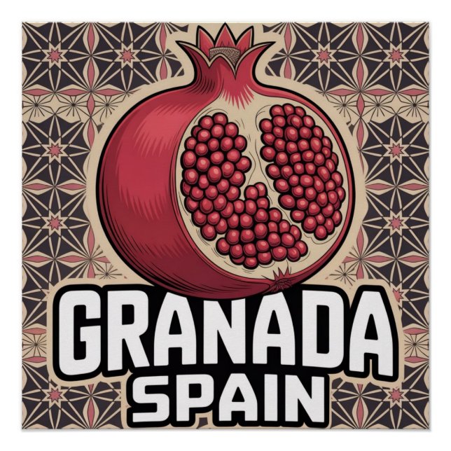 Pôster Espanha Granada Pomegranate Sticker (Frente)