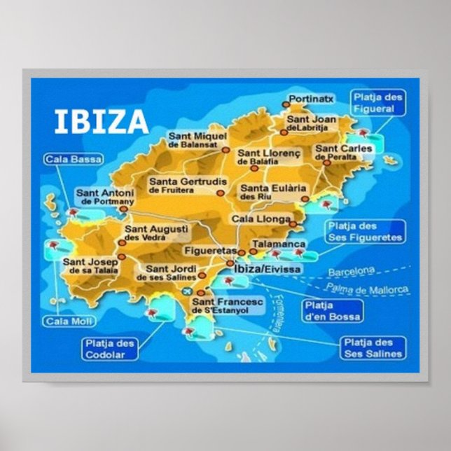 Poster Espanha - Ilhas Baleares - Ibiza - Eivissa - (Frente)