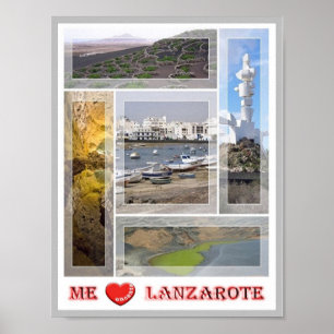 Poster Espanha - Ilhas Canárias - Lanzarote - I Love -