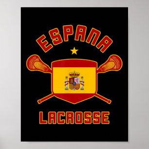 Poster Espanha Lacrosse Bandeira Espana Lax Tee
