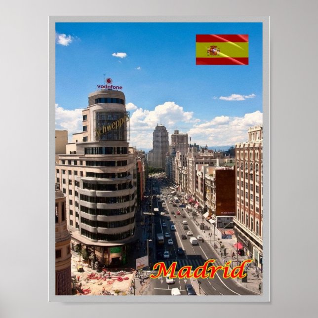 Poster Espanha - Madrid - Centro Avenu - (Frente)
