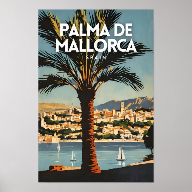 Poster Espanha Nostálgica Palma De Maiorca - Viagem (Frente)