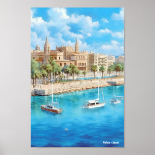 Poster Espanha Palma Viagens vintage