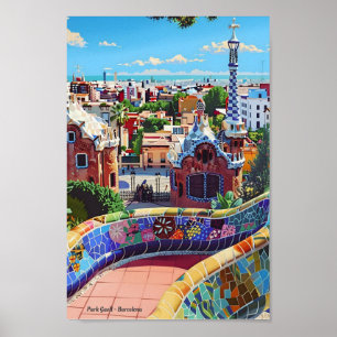 Poster Espanha Park Guell Barcelona