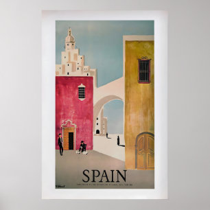 Poster Espanha por Bernard Villamot Cartaz de Viagem Vin