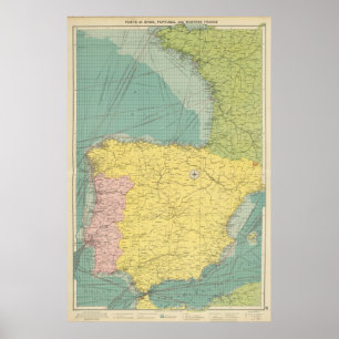 Pôster Espanha, Portugal, France ocidental