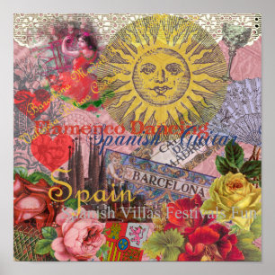 Pôster Espanha Sunshine Espanha Férias Viagem