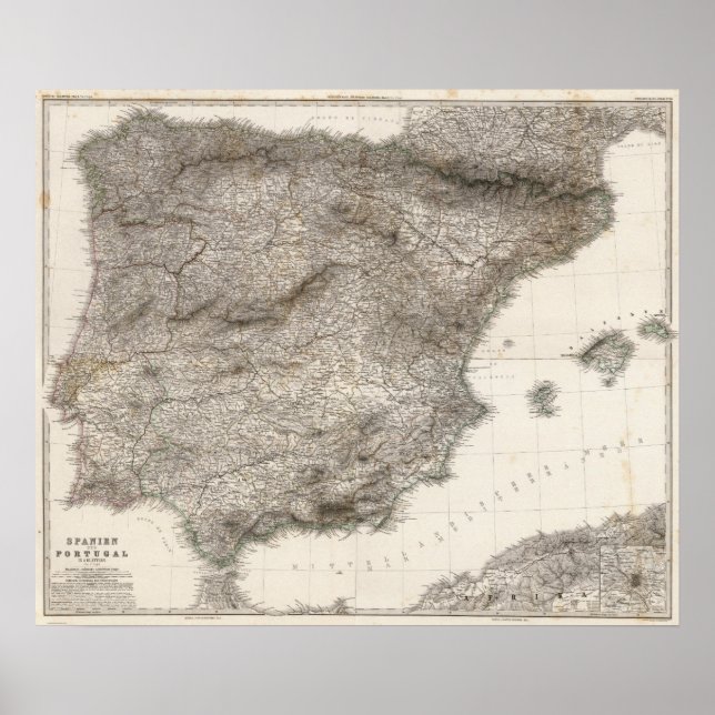 Poster Espanhol composto, Portugal em 4 Blattern (Frente)