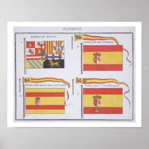 Poster Espanhol embandeira, de um livro francês das