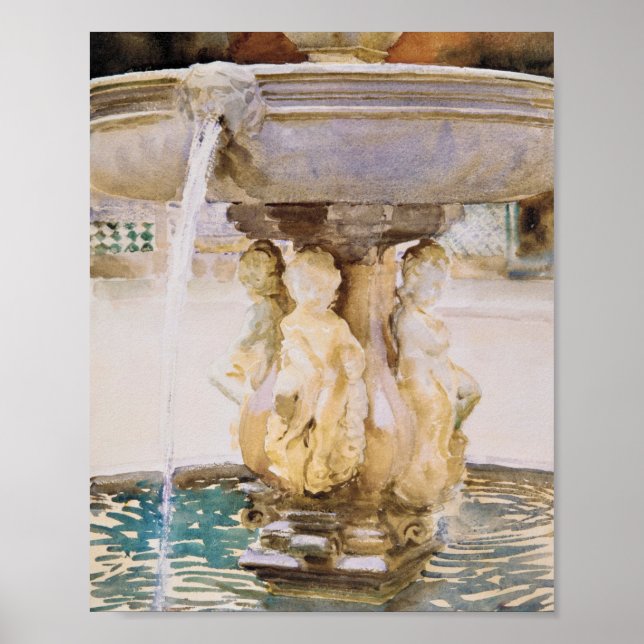 Poster espanhola Fountain (1912) por John Singer Sargent (Frente)