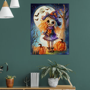 Poster Espantalho Bonito em Florestas Spooky,