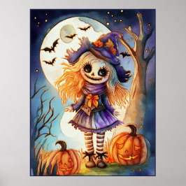 Poster Espantalho Bonito em Florestas Spooky,