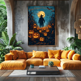 Poster Espantalho de Halloween com Jack-O'-Lanterns Lumin