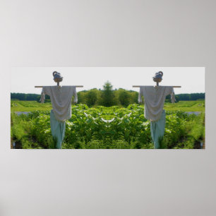 Poster Espantalho No Abstrato De Espelhamento De Campo De