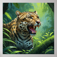 Espantosa pintura de leopardo-rajante